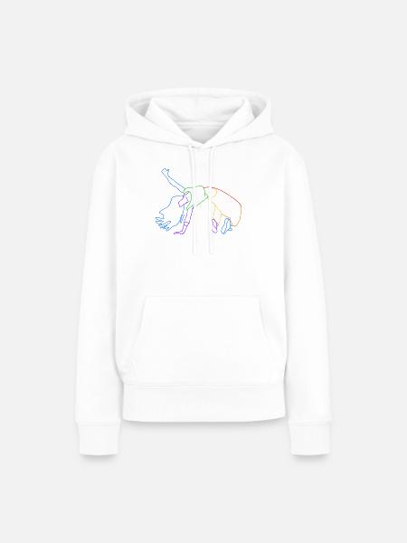 Farblinienakrobat in Bewegung - Frauen Premium Bio Hoodie - Weiß