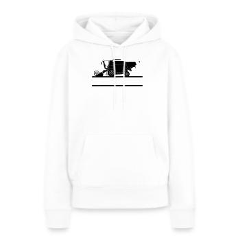 Combiner Combiner avec un espace de texte personnalisé - Sweat à capuche Premium bio Femme - blanc - Devant - Julia (174cm)