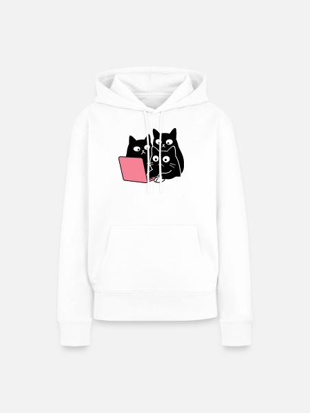 Cute Catcontent - Frauen Premium Bio Hoodie - Weiß