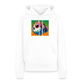 Kugelfisch - Frauen Premium Bio Hoodie - Weiß - Vorne - Julia (174cm)