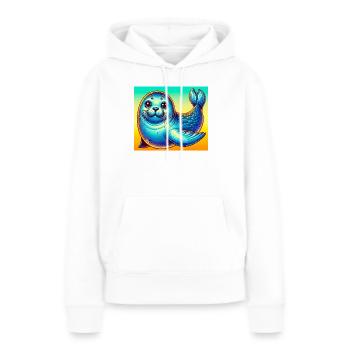 Siegel - Frauen Premium Bio Hoodie - Weiß - Vorne - Julia (174cm)