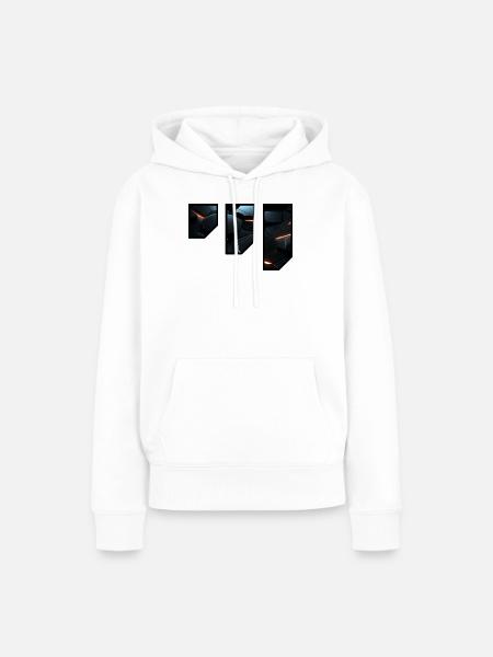 Futuristisches geometrisches Lichtmuster - Frauen Premium Bio Hoodie - Weiß