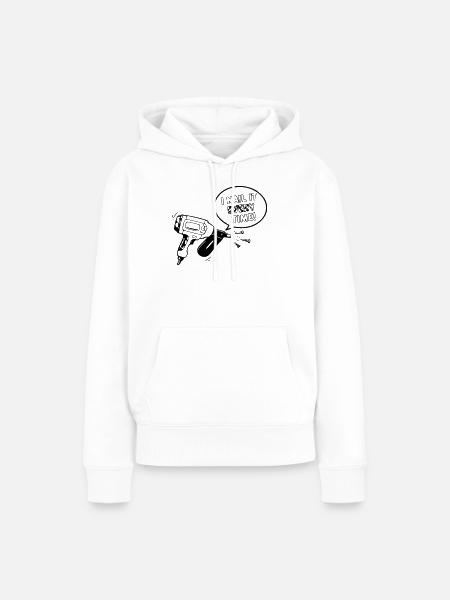 Humorvolles Spielzeug-Design mit Nagel-Werkzeug - Frauen Premium Bio Hoodie - Weiß