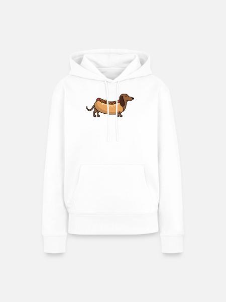 Dackel Lustiges Tier - Frauen Premium Bio Hoodie - Weiß