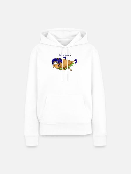 Witziges Sandwich-Mädchen Cartoon Design - Frauen Premium Bio Hoodie - Weiß