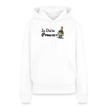 Dans le Prosecco de Dubio - Sweat à capuche Premium bio Femme - blanc - Devant - Julia (174cm)