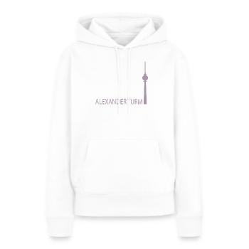 Witziger Berliner Fernsehturm Silhouette Parodie - Frauen Premium Bio Hoodie - Weiß - Vorne - Julia (174cm)
