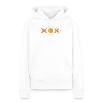 Couvercle de phase de lune à facettes pour les aventures nocturnes - Sweat à capuche Premium bio Femme - blanc - Devant - Julia (174cm)