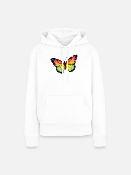 Schmetterling - Frauen Premium Bio Hoodie - Weiß
