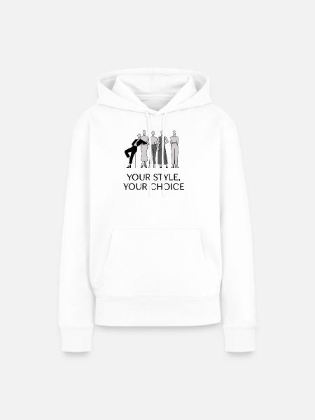 Elegantes monochromes Modeillustrationsset - Frauen Premium Bio Hoodie - Weiß