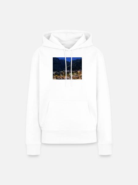 Abendstimmung in Bergdorf - Frauen Premium Bio Hoodie - Weiß