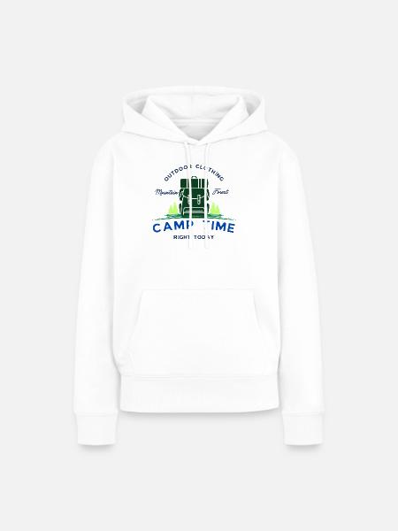 Camp tıme - Frauen Premium Bio Hoodie - Weiß