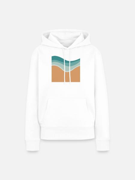Minimaler Strand - Frauen Premium Bio Hoodie - Weiß