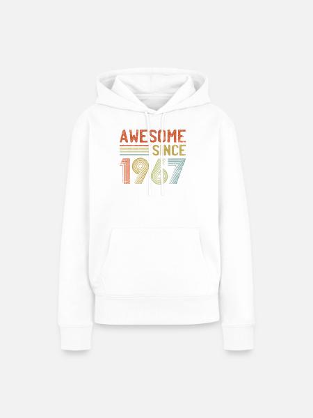 Retro 1967 Feier Design - Frauen Premium Bio Hoodie - Weiß