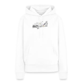 Mariage - Sweat à capuche Premium bio Femme - blanc - Devant - Julia (174cm)