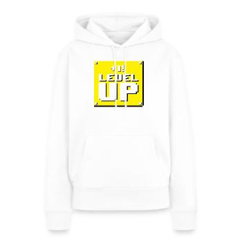 Level-Up-Panel - Frauen Premium Bio Hoodie - Weiß - Vorne - Julia (174cm)