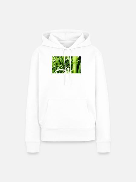 Morgengras - Frauen Premium Bio Hoodie - Weiß