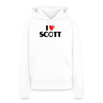 I love Scott Rotes Herz Liebe Fan Geschenk - Frauen Premium Bio Hoodie - Weiß - Vorne - Julia (174cm)
