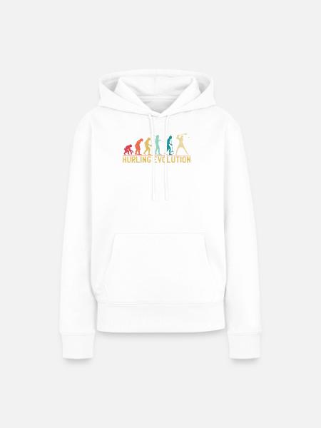 Hurling Evolution Silhouette Design - Frauen Premium Bio Hoodie - Weiß