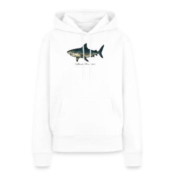 Galeocerdo cuvier Tigerhai Design - Frauen Premium Bio Hoodie - Weiß - Vorne - Julia (174cm)