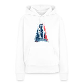 Sad Lady Liberty - Frauen Premium Bio Hoodie - Weiß - Vorne - Julia (174cm)