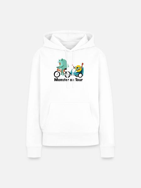 Monster on Tour - Frauen Premium Bio Hoodie - Weiß