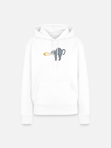 Lume-Katze - Frauen Premium Bio Hoodie - Weiß