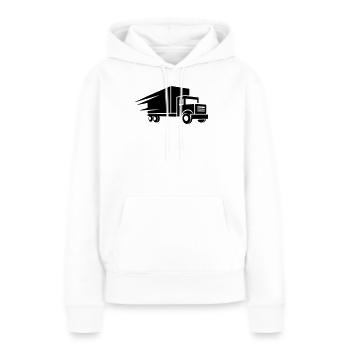 Icône du camion de transport - Sweat à capuche Premium bio Femme - blanc - Devant - Julia (174cm)