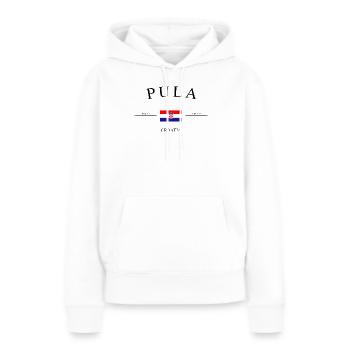 Pula, Croatie – Souvenirs et cadeaux de vacances - Sweat à capuche Premium bio Femme - blanc - Devant - Julia (174cm)