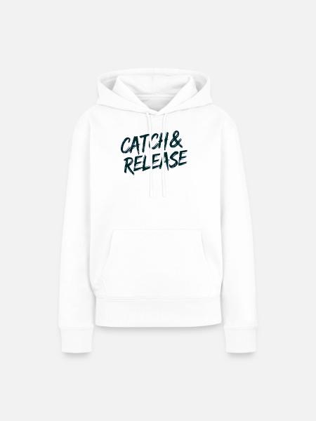 Lebendige Ozeanwelle Abstrakte Kunst - Frauen Premium Bio Hoodie - Weiß