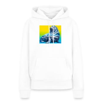 Phoque - Sweat à capuche Premium bio Femme - blanc - Devant - Julia (174cm)