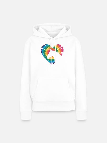 Tie Dye Pferd - Frauen Premium Bio Hoodie - Weiß