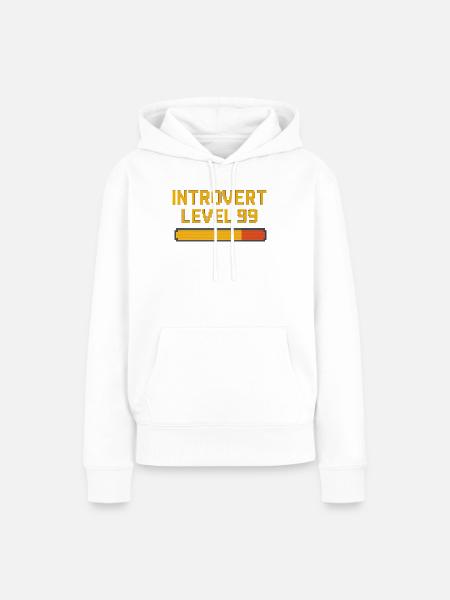Introvert Level 99 - Frauen Premium Bio Hoodie - Weiß