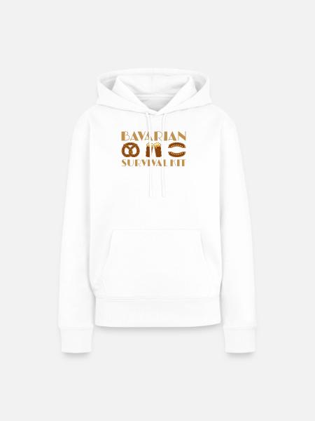 Bayerischer Bier- und Wurst-Wander-Design - Frauen Premium Bio Hoodie - Weiß