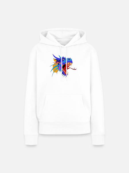 Drachenkopf - Frauen Premium Bio Hoodie - Weiß