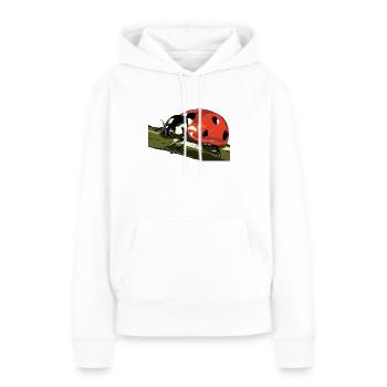 Coccinelle sur la tige de la plante - Sweat à capuche Premium bio Femme - blanc - Devant - Julia (174cm)