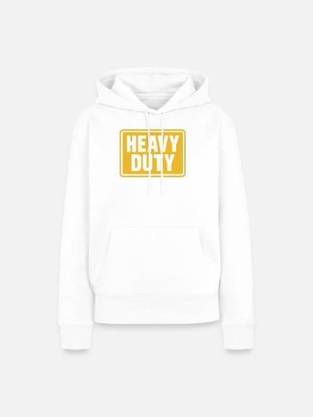 Warnschild für schwere Bauarbeiten - Frauen Premium Bio Hoodie - Weiß