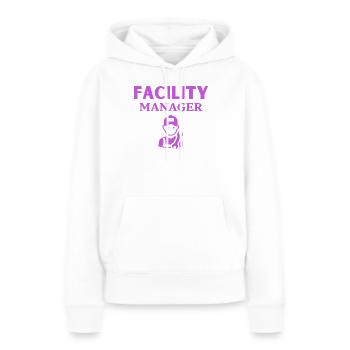 Gestionnaire d’installations - Sweat à capuche Premium bio Femme - blanc - Devant - Julia (174cm)