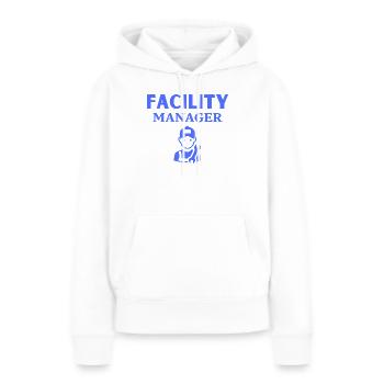 Gestionnaire d’installations - Sweat à capuche Premium bio Femme - blanc - Devant - Julia (174cm)