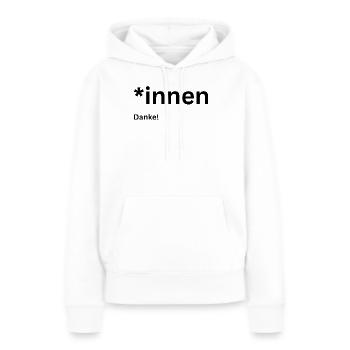 Sexe pro - Sweat à capuche Premium bio Femme - blanc - Devant - Julia (174cm)