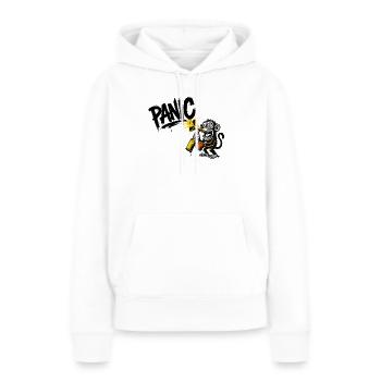 Singe expressif avec mégaphone - Sweat à capuche Premium bio Femme - blanc - Devant - Julia (174cm)