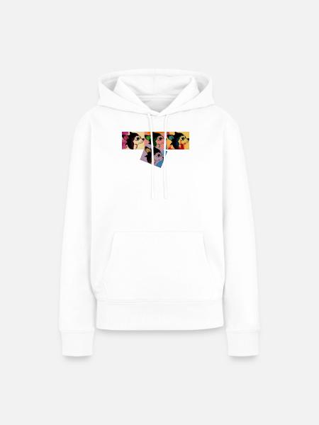 Buntes Hundeporträt im Pop-Art-Stil - Frauen Premium Bio Hoodie - Weiß