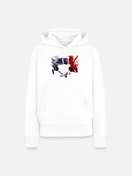 Eishockey Duell Blau Rot - Frauen Premium Bio Hoodie - Weiß