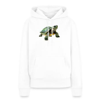 Grün Gelb Schildkröte Muster - Frauen Premium Bio Hoodie - Weiß - Vorne - Julia (174cm)
