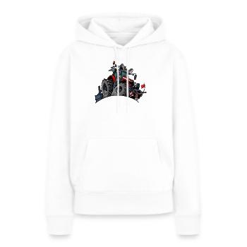 1399-RODE_TREKKER - Sweat à capuche Premium bio Femme - blanc - Devant - Julia (174cm)
