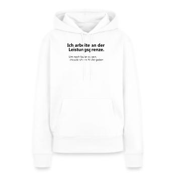 Limite de performance - Sweat à capuche Premium bio Femme - blanc - Devant - Julia (174cm)