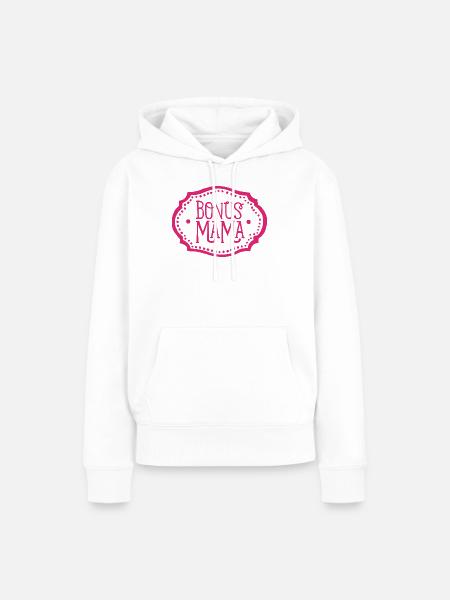 Bonus Mama Stiefmutter Geschenk Stiefmama pink - Frauen Premium Bio Hoodie - Weiß