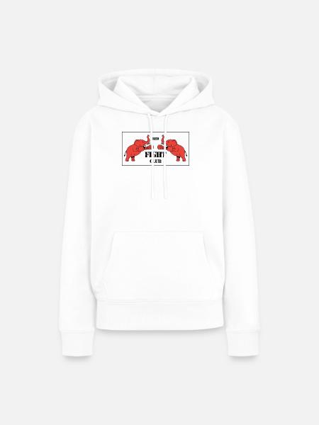 Duell zweier roter Elefanten - Frauen Premium Bio Hoodie - Weiß