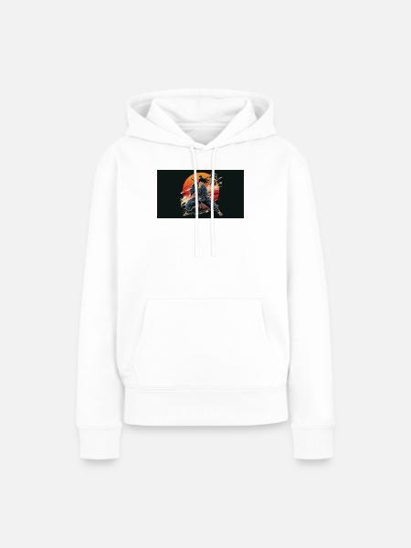 Samurai im Sonnenuntergang - Frauen Premium Bio Hoodie - Weiß