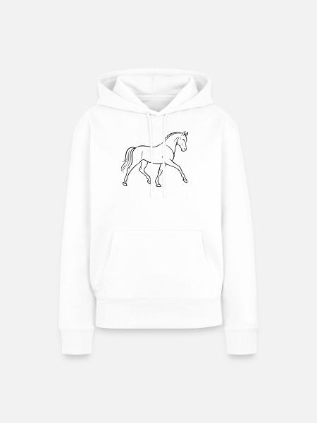 Dressurpferd - Frauen Premium Bio Hoodie - Weiß
